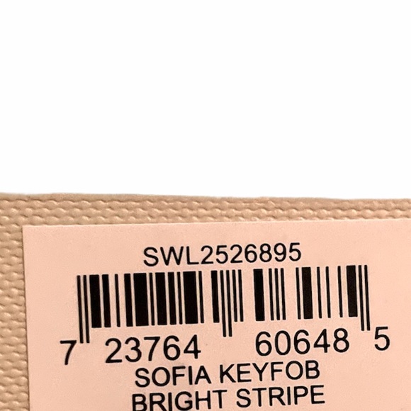 Fossil Sofia Key Fob Bright Stripe Key Chain, Brass, Purple, Orange, Blue - Picture 4 of 6